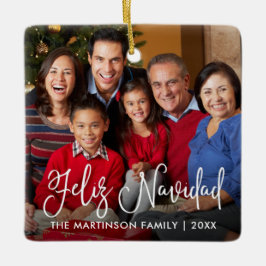 Adorno De Cerámica Caligrafía moderna Script Feliz Navidad Foto