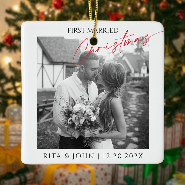 Adorno De Cerámica Caligrafía Navidades casados primeros foto cerámic (Subido por el creador)