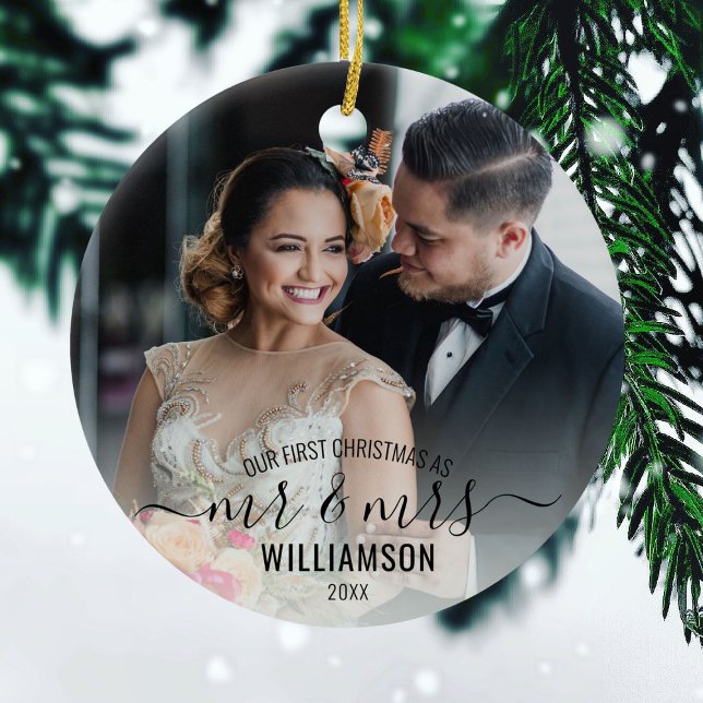 Adorno De Cerámica Caligrafía Sr. y Sra. | 2 Fotos Nuestros primeros  (Subido por el creador)