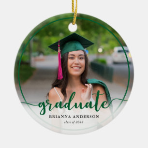 Adorno De Cerámica Caligrafía verde para foto de graduado