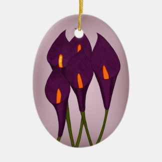 Adorno De Cerámica Calla Lilies (Púrpura) (Percha de puerta)