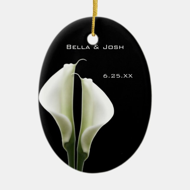 Adorno De Cerámica Calla Lily Boda Ornament (Frente)