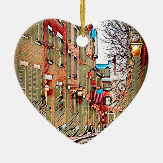 Adorno De Cerámica Calles de Boston (Frente)