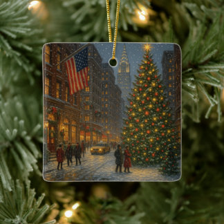 Adorno De Cerámica calles frescas de navidad en nueva york