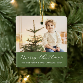 Adorno De Cerámica Calligrafía de los abuelos Fotos navideñas