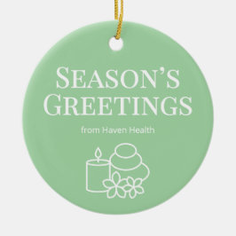 Adorno De Cerámica Calm Green Wellness Office Ornament