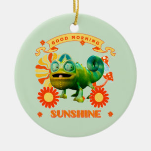 Adorno De Cerámica Camaleón Divertido Buenos Días Sol