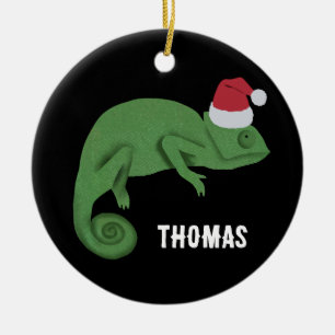 Adorno De Cerámica Camaleones Reptiles Coloridos Lagartos Navidad Niñ