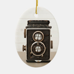 Adorno De Cerámica Cámara gemela de la lente de Rolleiflex del