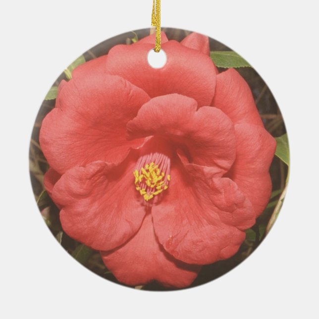 Adorno De Cerámica Camelia de Alabama (roja) (Atrás)
