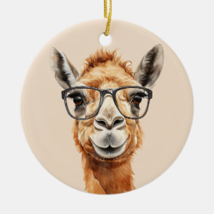 Adorno De Cerámica Camello lindo con gafas