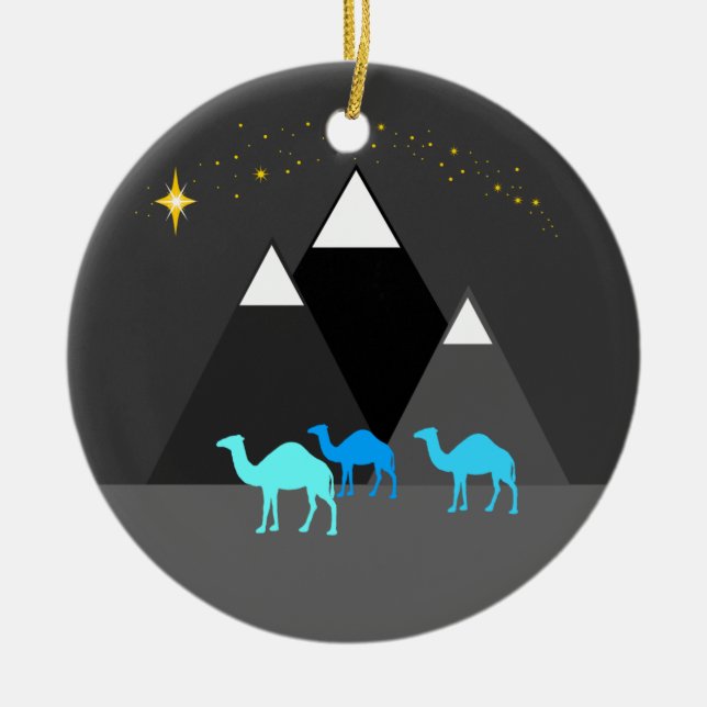 Adorno De Cerámica Camellos del navidad (Frente)