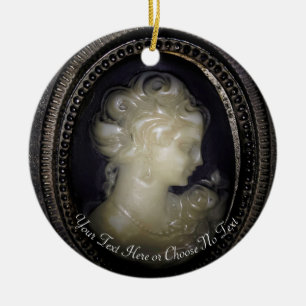 Adorno De Cerámica Cameo Pic Gótico Elegante Vintage