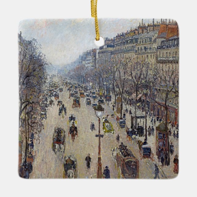 Adorno De Cerámica Camille Pissarro - Boulevard Montmartre, mañana (Anverso)