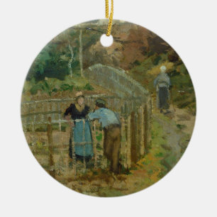 Adorno De Cerámica Camille Pissarro el   la cerca, 1872 (aceite en