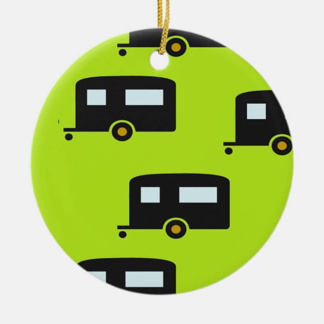 Adorno De Cerámica Caminando en verde (Frente)