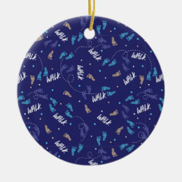 Adorno De Cerámica Caminando juntos: Silhouette de Huella de Aventura