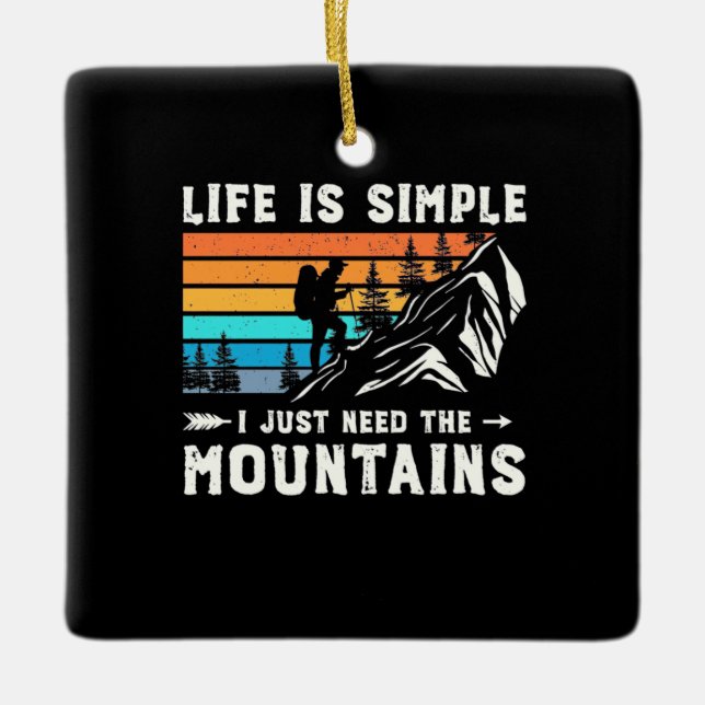 Adorno De Cerámica Caminando, necesito las montañas (Anverso)