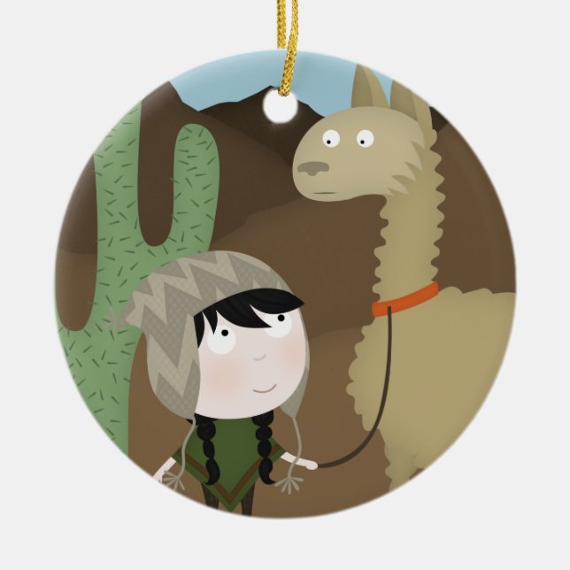 Adorno De Cerámica Caminante de llamada (Frente)