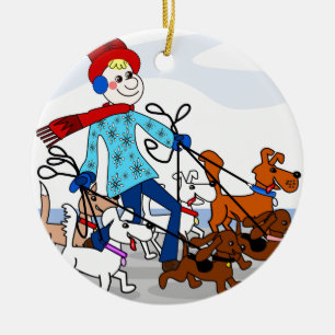 Adorno De Cerámica Caminante del perro