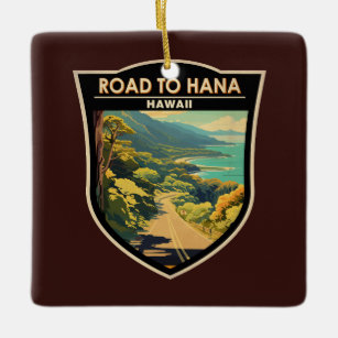 Adorno De Cerámica Camino a Hana Maui Hawaii Viaje de arte