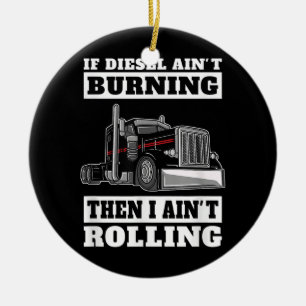 Adorno De Cerámica Camión 18 Conductor del camión de remolque de ru