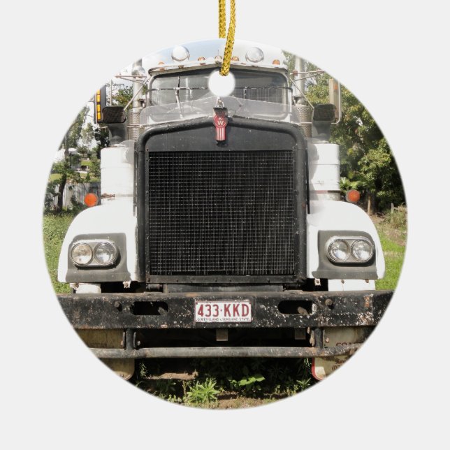 Adorno De Cerámica Camión clásico de Kenworth (Frente)