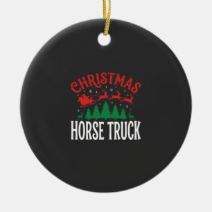 Adorno De Cerámica Camión de Caballo de Navidad Trineo de Santa