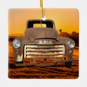 Adorno De Cerámica Camión de la granja de camiones Vintage para camio