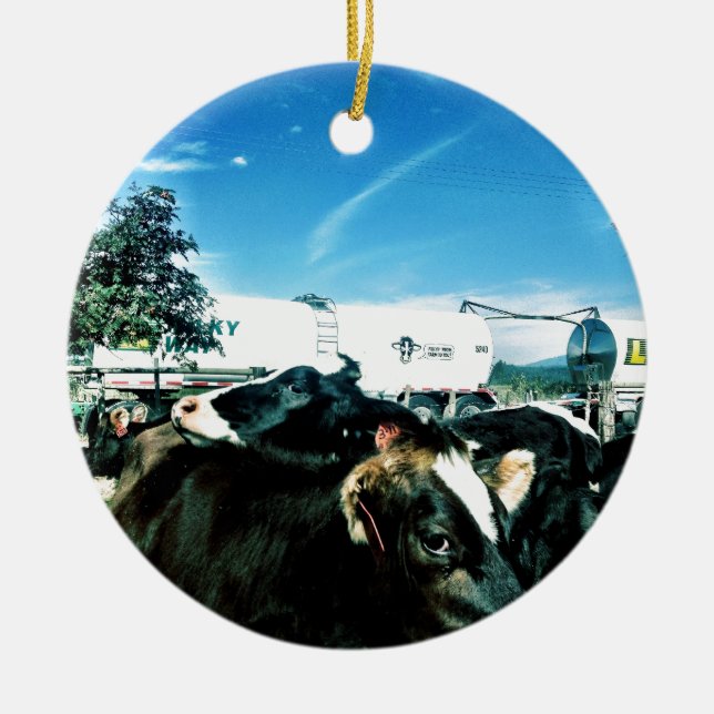 Adorno De Cerámica camión de la leche (Frente)