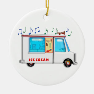 Adorno De Cerámica Camión del helado con música