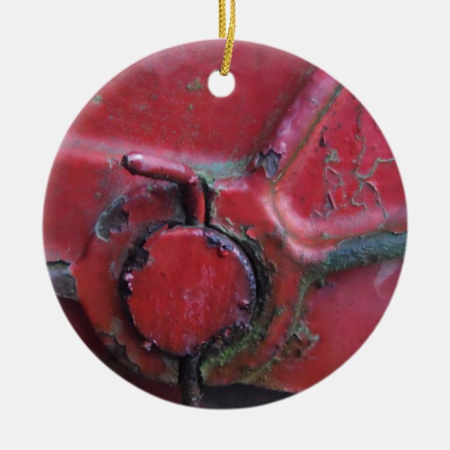 Adorno De Cerámica Camión oxidado rojo (Frente)