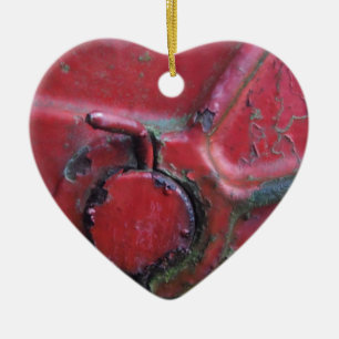 Adorno De Cerámica Camión oxidado rojo