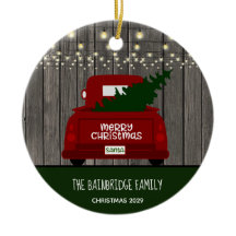 Camión Rojo Vintage Rústico Personalizado