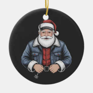 Adorno De Cerámica Camionero Santa Claus Funny Truck Drik Navidades
