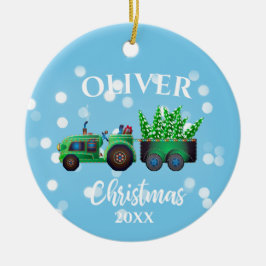 Adorno De Cerámica Camiones de navidades Foto Cute Niños Azules