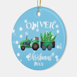 Adorno De Cerámica Camiones de navidades Foto Cute Niños Azules