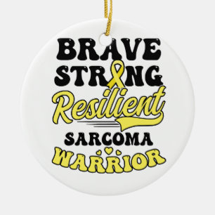 Adorno De Cerámica Camisa contra el cáncer de sarcoma valiente fuerte