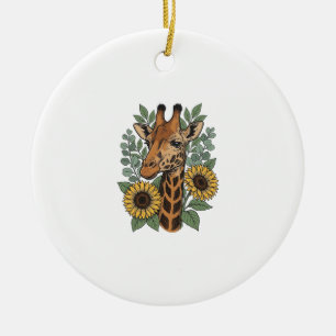 Adorno De Cerámica Camisa Floral de Girasol con Grabado Vintage de Ji