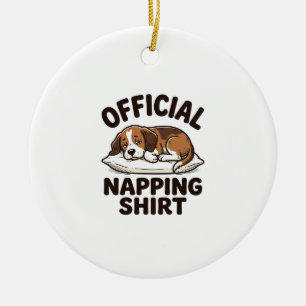 Adorno De Cerámica Camisa Oficial para Dormir Perro Dormilón Diseño V