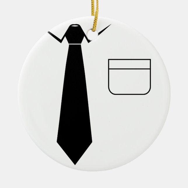 Adorno De Cerámica Camisa y lazo (Frente)