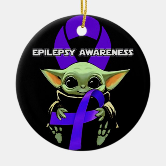 Adorno De Cerámica Camisas de conciencia sobre la epilepsia (Frente)