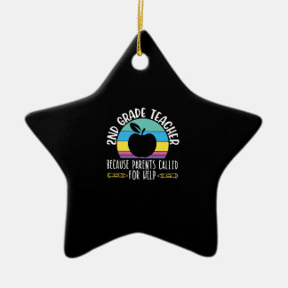 Adorno De Cerámica Camisas de Maestros de 2º Grado que amo a mis segu