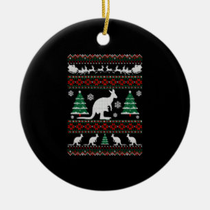 Adorno De Cerámica Camiseta australiana canguro fea Navidad