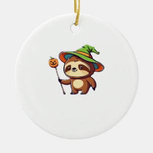 Adorno De Cerámica Camiseta clásica de perezoso de bruja kawaii
