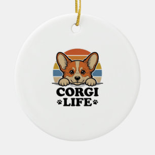 Adorno De Cerámica Camiseta Corgi Life Grabado Vintage Arte Amante Pe
