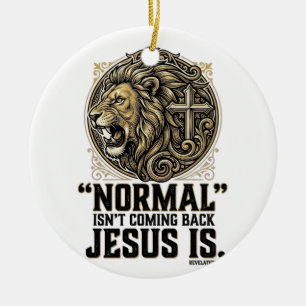 Adorno De Cerámica Camiseta Cristiana Cruz León Jesús Está Volviendo