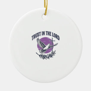 Adorno De Cerámica Camiseta cristiana paloma Confía en el Señor Diseñ