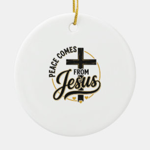 Adorno De Cerámica Camiseta Cruz Cristiana Jesús Trae Paz