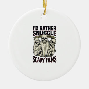 Adorno De Cerámica Camiseta de abrazo de terror calavera divertida No
